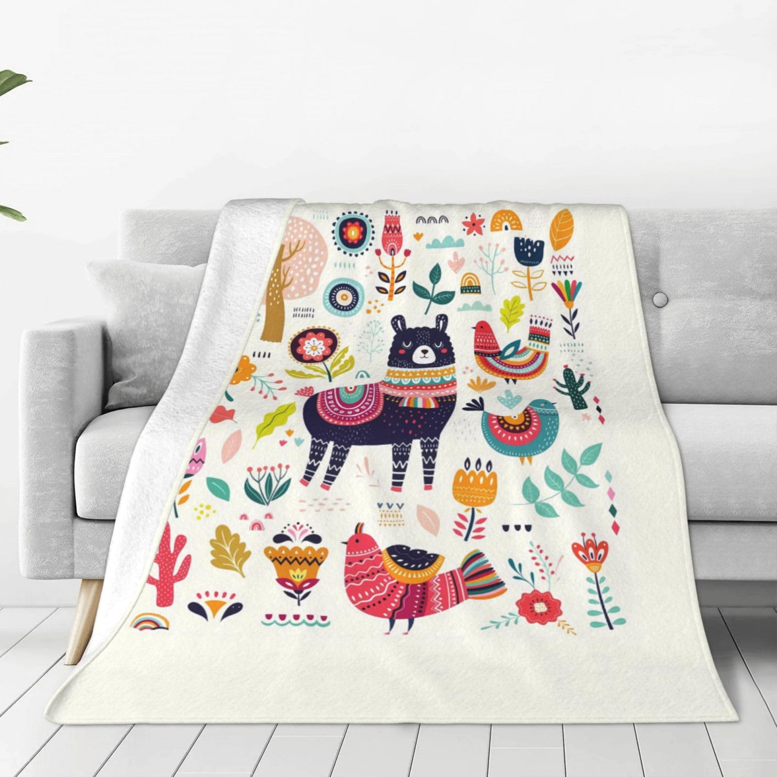 Amazon.co.jp: アルパカ 毛布 ひざ掛け フランネル ブランケット